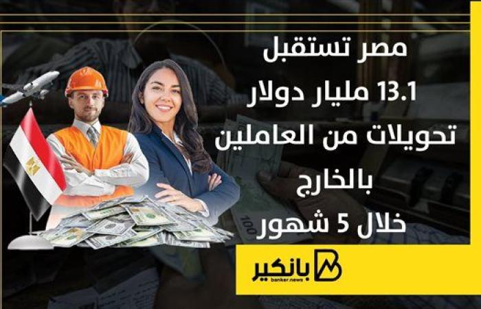 مصر تستقبل 13.1 مليار دولار تحويلات من العاملين بالخارج خلال 5 شهور