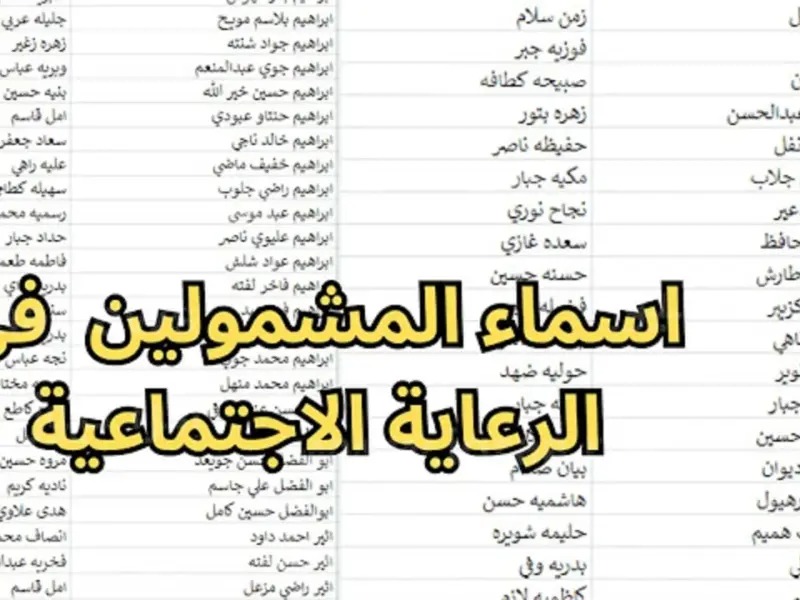 اعرف اسمك الآن .. رابط اسماء المشمولين في الرعاية الإجتماعية الوجبة الأخيرة 2024 في جميع المحافظات