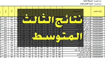 استخراج سريع .. رابط نتائج الثالث متوسط دور اول 2024 بالرقم الامتحاني عبر موقع وزارة التربية