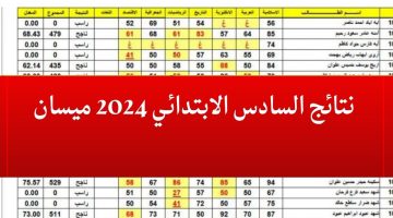 خطوات الاستعلام عن نتائج تربية ميسان السادس الابتدائي العراق الدور الثاني 2024 بالاسم فقط