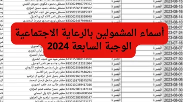 ‘‘كشوف pdf ‘‘ أسماء المشمولين في الوجبة السابعة للرعاية الاجتماعية 2024 عبر spa.gov.iq