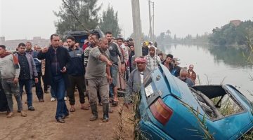 مصرع شخص وابنته أثر انقلاب سيارتهما في ترعة بالمنوفية