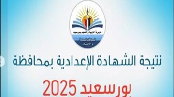 نتيجة الصف الثالث الاعدادي بورسعيد 2025 برقم الجلوس والاسم.. www portsaid.gov.eg