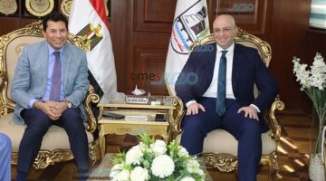 محافظ بني سويف يستقبل وزير الشباب لافتتاح عدد من المنشآت الرياضية