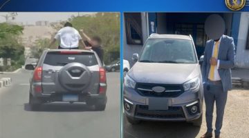 ضبط قائد سيارة بالقليوبية عرض حياة المواطنين للخطر أثناء احتفاله بعيد ميلاد نجله