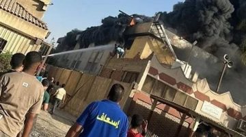 حريق هائل في مصنع بلاستيك بمدينة 6 أكتوبر.. وإصابة شخصين حصيلة أولية