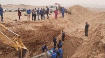 رئيس مياه البحر الأحمر يتابع أعمال إصلاح خط مياه الكريمات