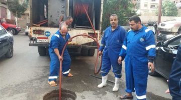 حملة مكثفة لأعمال تطهير وصيانة بيارات المحطات وشبكات الصرف الصحي