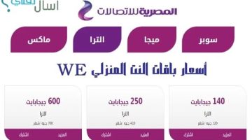 تفاصيل باقات we أرضي مسبقة الدفع 2025