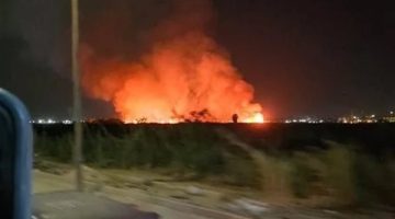 اندلاع حريق ضخم على كورنيش النيل في منطقة المعادي