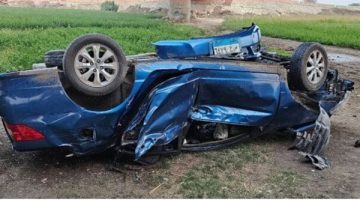 انقلاب سيارة أعلى نفق الإخصاص يؤدي بحياة شخص ويصيب 8 آخرين