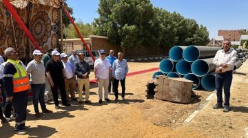 رئيس الشركة القابضة يتفقد أعمال تجديد خط مياه الشرب المغذي لرافع الصداقة الجديد بأسوان